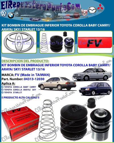 Kit Bombin Embrague Corolla Baby Camry Araya Starlet 13/16