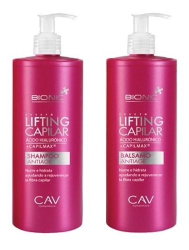 Shampoo + Bálsamo Lifting Capilar Línea Bionic Cav 