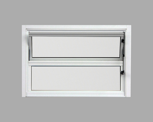 Imagem 2 de 5 de Vitro Basculante Alumínio Branco - 40x60cm - C/ Vidros 3mm