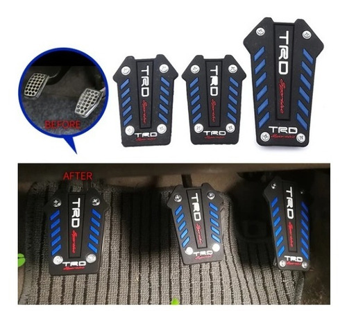 Set 3 Cubre Pedales Deportivo Tunning Racing Auto