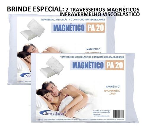 Colchão Magnético King Bio Massageador + Cromo + Pilow Visco
