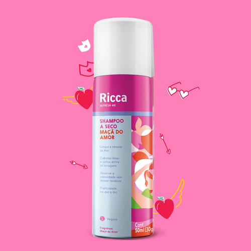 Kit 3 Shampoo A Seco Maçã Do Amor 50ml Doce Oleosidade Ricca
