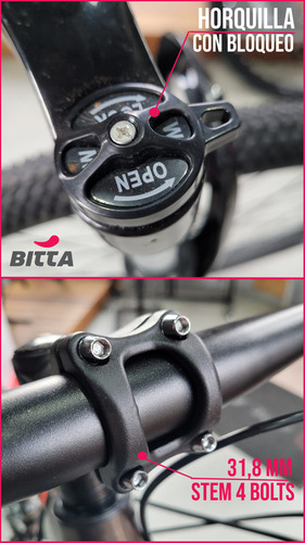 Bicicleta Bitta Vulcano Rodado 29 Mtb Aluminio 6061 Hidroformado Cableado Interno Shimano 21 Velocidades Suspensión Con Bloqueo Frenos A Disco Talle M Color Bianco Con Cubiertas Maxxis