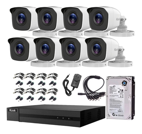 Imagen 1 de 6 de Kit Seguridad Dvr 8ch Hikvision Full Hd + 8 Camaras + Disco