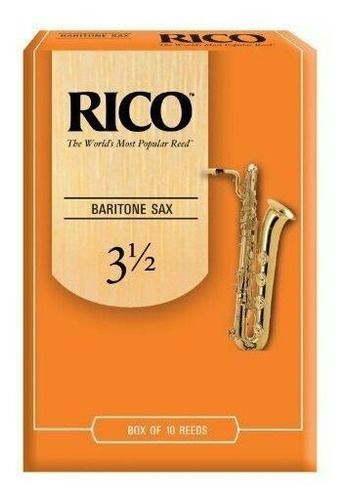 Set De 10 Cañas Para Saxofón Fuerza 3.5 Rico Baritone