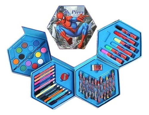 Set De Arte Hexagonal Pintura Crayones Colores