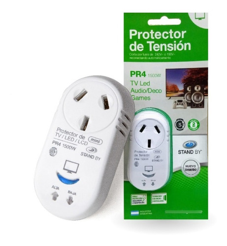 Protector De Tension P/tv,led,dvd,audio,stand By Pr4 1500w.