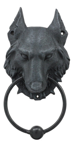 Figura De Aldaba De Puerta De Gárgola De Lobo Gótico De Luna