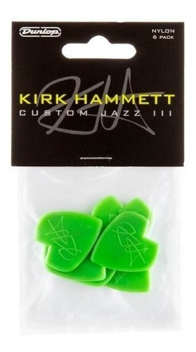 Uñetas Jim Dunlop 47pkh Jazz Iii K Hammett Pack X6