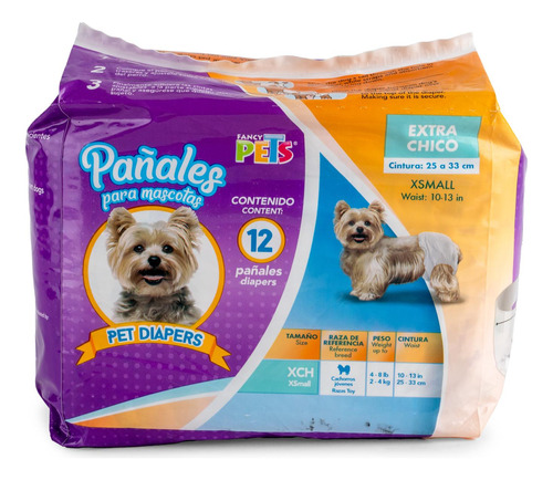 Pañales Extra-chicos Perro Cintura 25-33cm 12 Pzas