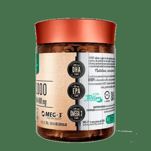 Omega 3 Dha 1000 Ultra Concentrado Nutrify 60 Cps - Original