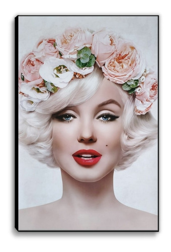 Cuadro Decorativo De Marilyn Monroe Con Flores.