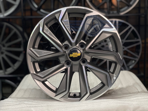 4 Rines 15 Deportivos 4-100 Chevrolet Aveo Beat Spark Versa Gun Metal
