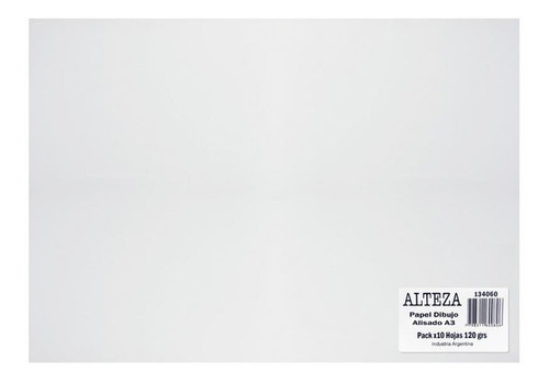 Papel Para Dibujo Alteza A3 120 Grs. X 10 Hojas Color Blanco Liso