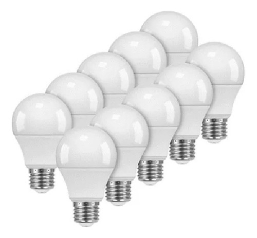 Pack 10 Lampara Led 9w Bajo Consumo Garantia Uso Inter Ext