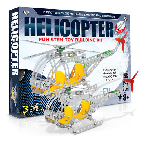 3 Bees & Me Metal Helicopter Erector Juego Para Niños Y Niña Cantidad De Piezas 1