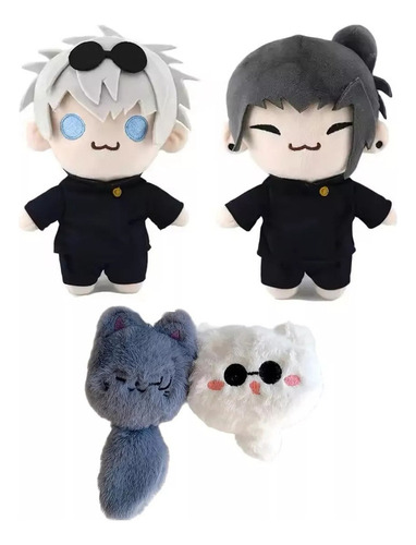 Para 4 Sator Gojo Suguro Geto Cats Chaveiro Plush Kit
