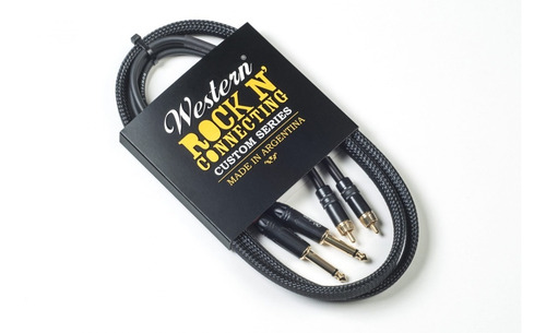 Imagen 2 de 10 de Cable Audio Mallado Western - 2 Rca A 2 Plug 1/4 - 1,5mts Cu