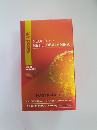 Neuro B12 Metil Cobalamina 500mg Good Vit 60 Cp Mastigáveis