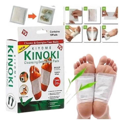  Parche Desintoxicante Pie Cuerpo Relajante Kinoki Caja 10pza