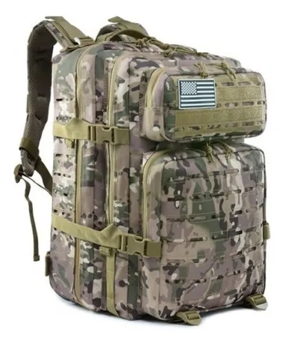 Mochila Táctica Cordura 45 Litros Sistema Molle Aventureros Color Multicam