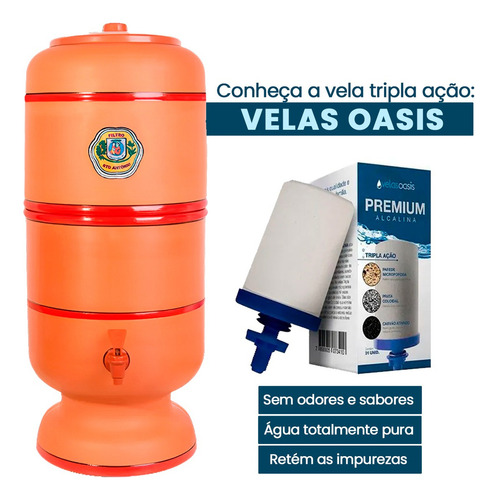 Bebedouro com filtro de tripla ação Premium Santo Antônio XX cor marrom