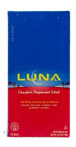 Barra De Chocolate Orgánico Luna Menta 1.69 Oz (15 Barras)
