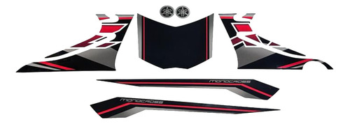 Kit Calcos Grafica Yamaha Xtz 125 Negra Y Roja Solo Mg Bikes