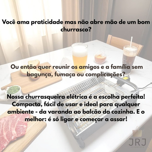 Churrasqueira Elétrica 127v Com Bandeja Coletora Alumínio