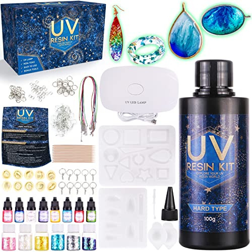 Kit De Resina De Luz Epoxi Uv - Moldes De Silicona Uv C...