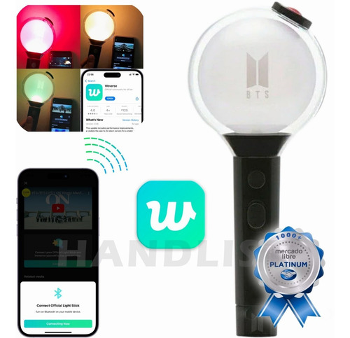 Barra De Luz Oficial Bts Army Bomb V4 Con 7 Llaveros Para Re