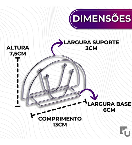 Porta Guardanapo De Inox Class Home Cor Prateado