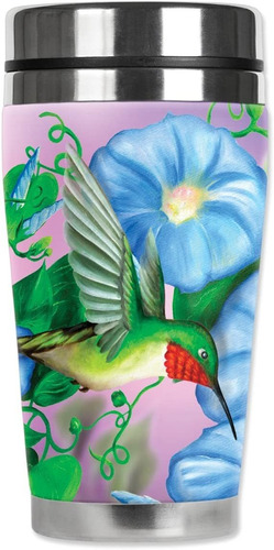 Mugzie Colibri & Flores Taza De Viaje Con Aislamiento Traje