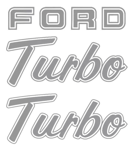 Kit Emblema Adesivo Ford F1000 Turbo Em Prata F10009, Decalx