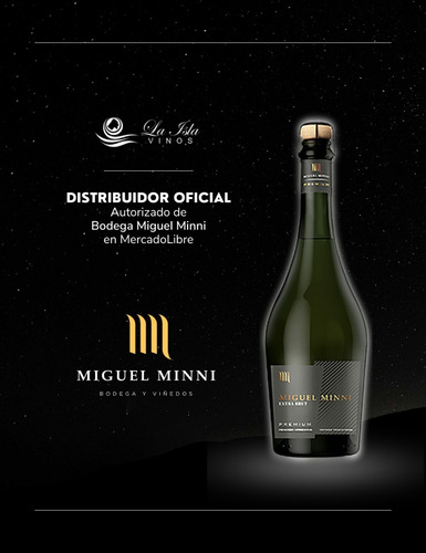 Imagen 2 de 10 de Espumante Miguel Minni Extra Brut Caja X 6 X 750ml.- Cuo