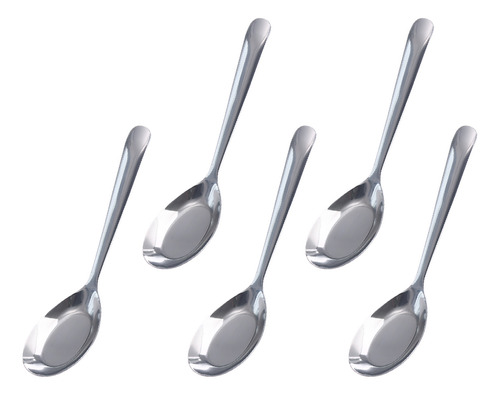Cucharas Para Gachas De Acero Inoxidable Con Mango Largo, 5
