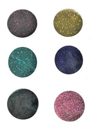 Set X 6 Glitter Uñas Decoración Brillo Purpurina Vdp