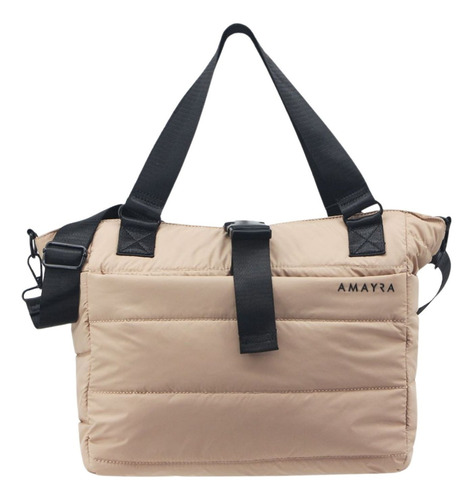Cartera Alanis Amayra Q Acabado De Los Herrajes Negro Color Camel Correa De Hombro Negro Diseño De La Tela Lisa