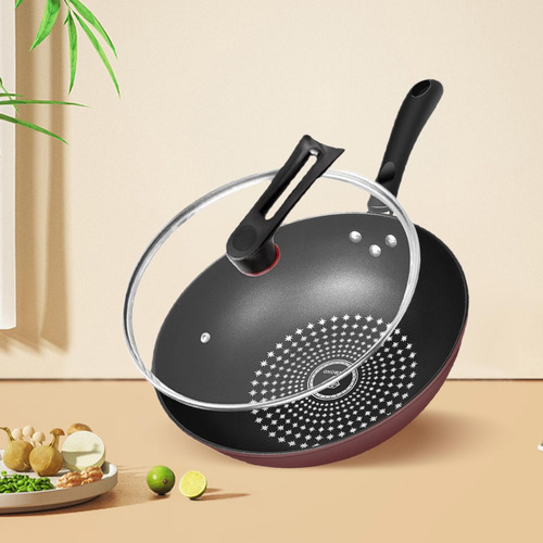 Sartén Wok Para Saltear Con Tapa Fácil De Montar Cocina De