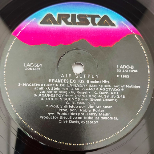 Air Supply - Greatest Hits Translucido Lp