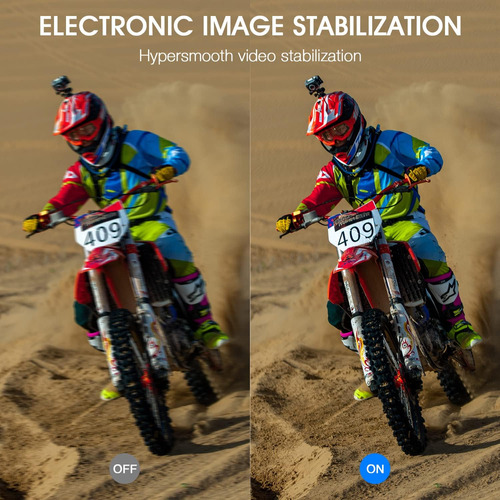 Cámara De Acción Wifi 4k 60fps 20mp Con Lcd Frontal Y Pantal