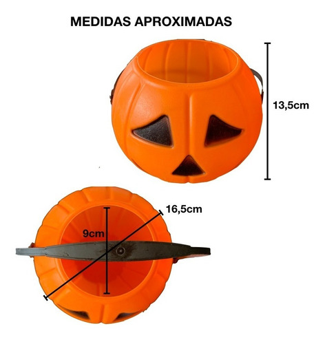 Calabaza Halloween Caramelera Golosinas Plastica Cotillon