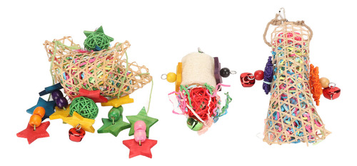 Brinquedo Shredding Chew, 3 Peças De Bambu Net Rattan Loofah