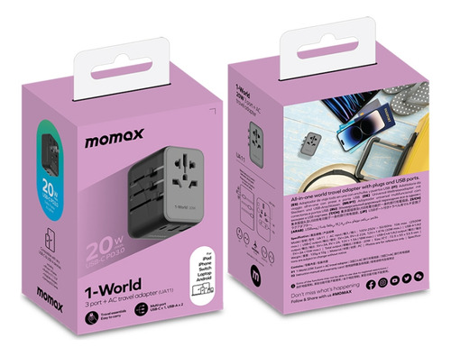 Adaptador De Corriente De Cargador Rápido Momax Ua11 20w Pd