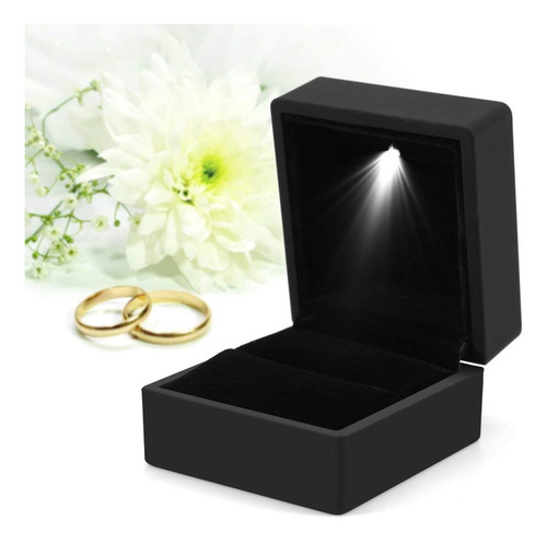 Caja Anillo Con Luz Led Multicolor Para Arete Caja Regalo