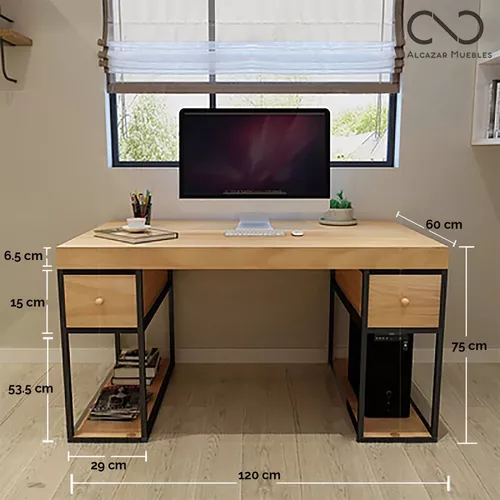 Escritorio Home Office 120 cm 2 Cajones del mismo lado