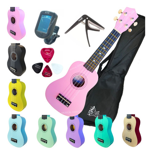 Kit Muito Completo De Ukulele Rosa Melhor Custo Benefício!