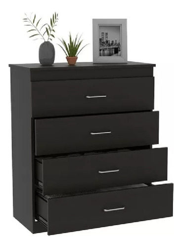 Mueble Organizador Cómoda Santino 4 Cajones Wengue