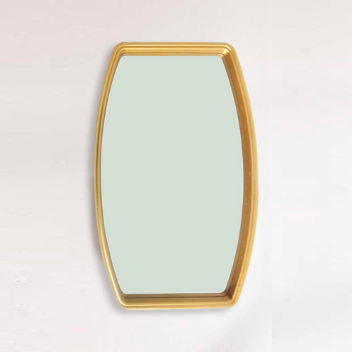 Espelho Decorativo Retangular Com Moldura Dourada 20,5x38 Cm