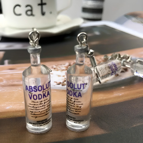 Set X2 Caravanas Forma De Botella Vodka Absolut Vodka